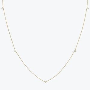 VRAI Tiny Station Diamond Necklace 14k Gold